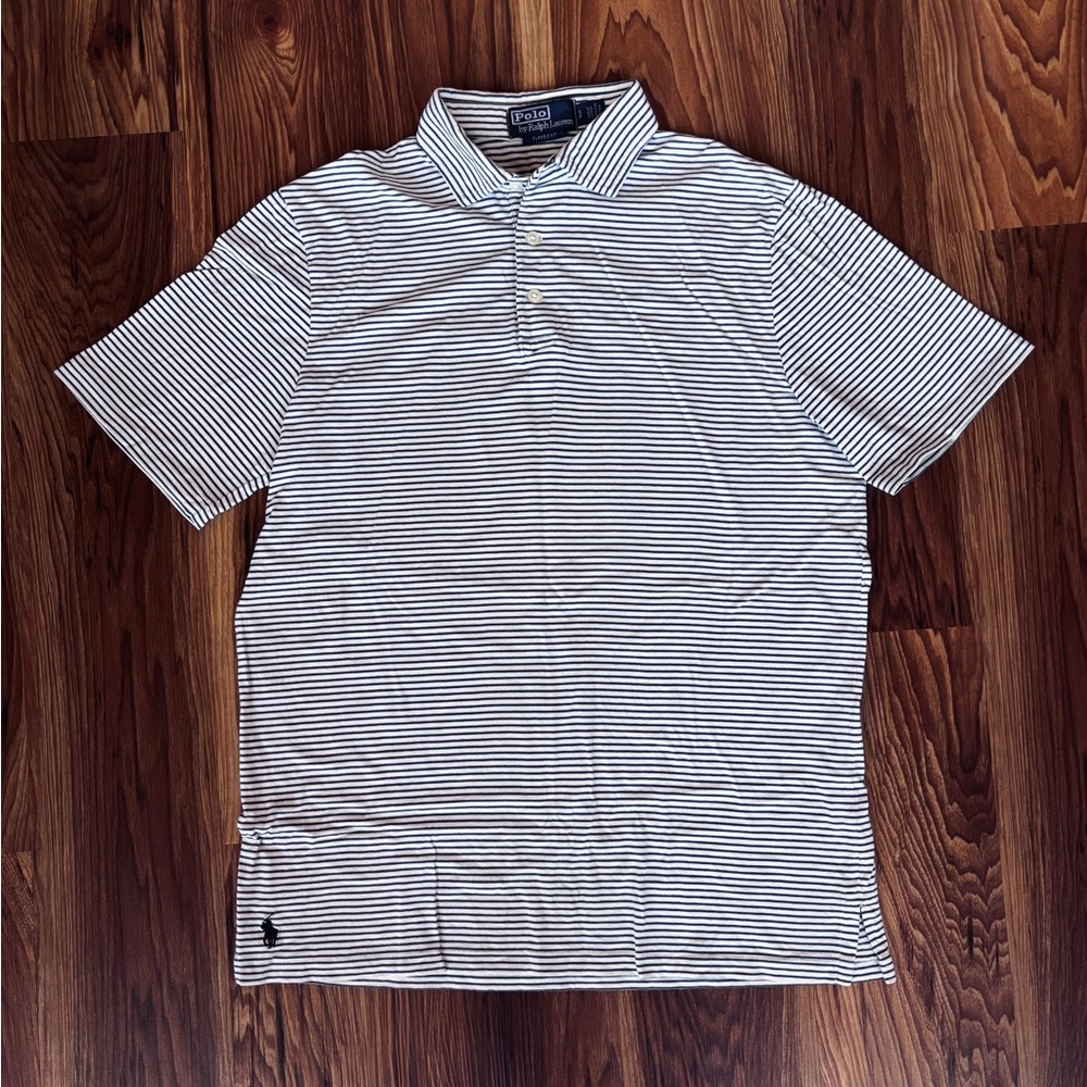 Polo Ralph Lauren Navy and White Striped Shirt Classic Fit (Size S)